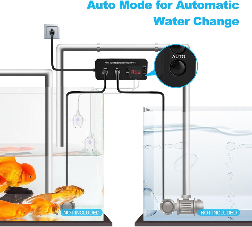Auto Top Off System, Oritis Water Refiller Water Level Controller Automatic Water Change for Aquarium Fish Tank Swimming Pool Saltwater Freshwater, Sump Pump Pits