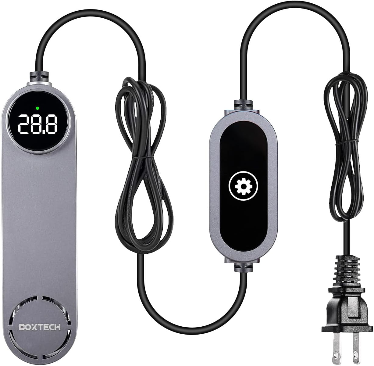 UPETTOOLS Submersible Aquarium Heater with External Control - Ceramic-Metal Fish Tank Heater with Digital Thermostat for 5-25Gallon Small Tanks, Overheat Protection