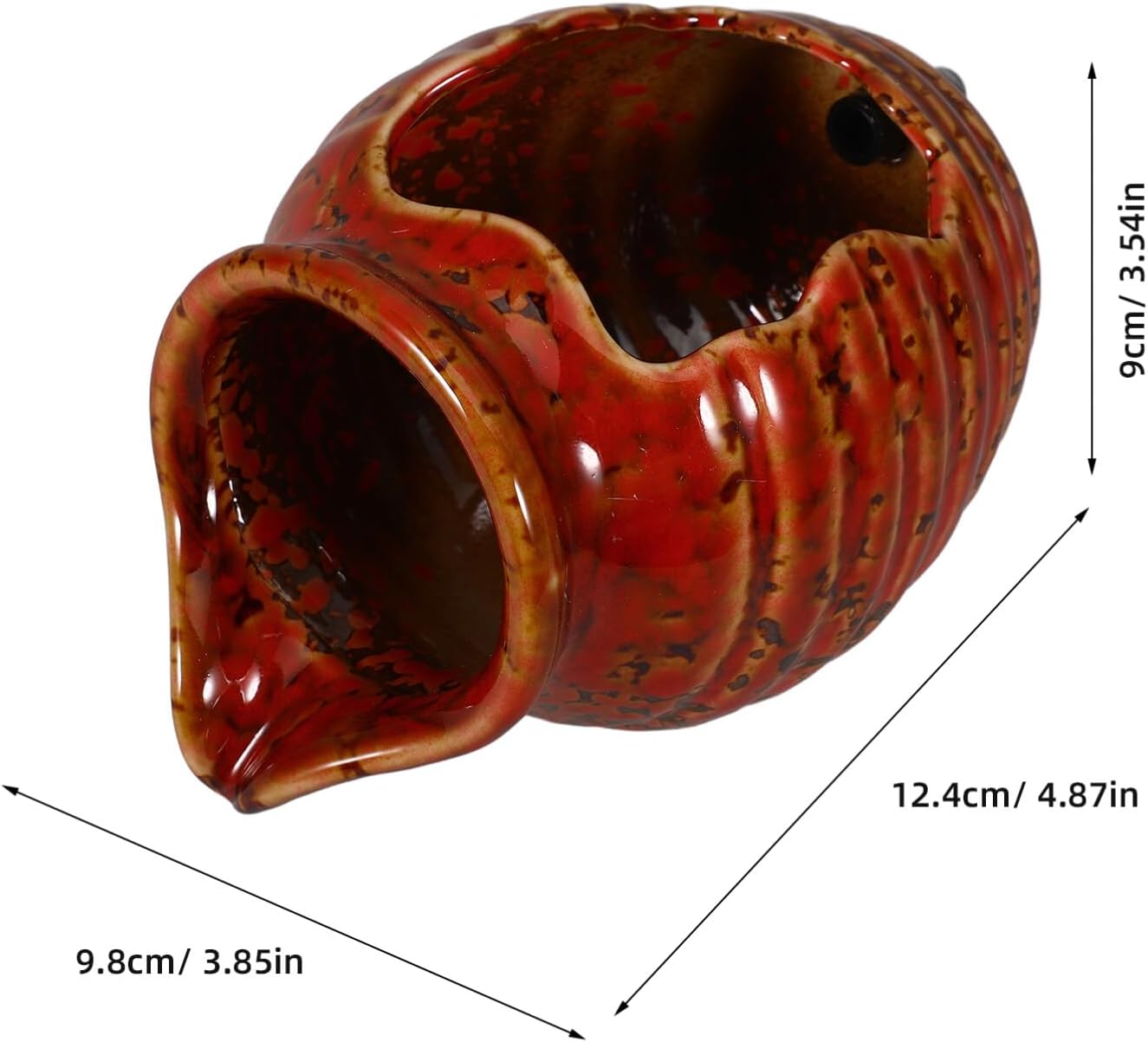Milisten Circulating Water Clay Pot Circulating Fountain Decor Outdoor Garden Water Fountain Jar Desktop Ornament Aquarium Hideaway Cactus Bowl Red Ceramics