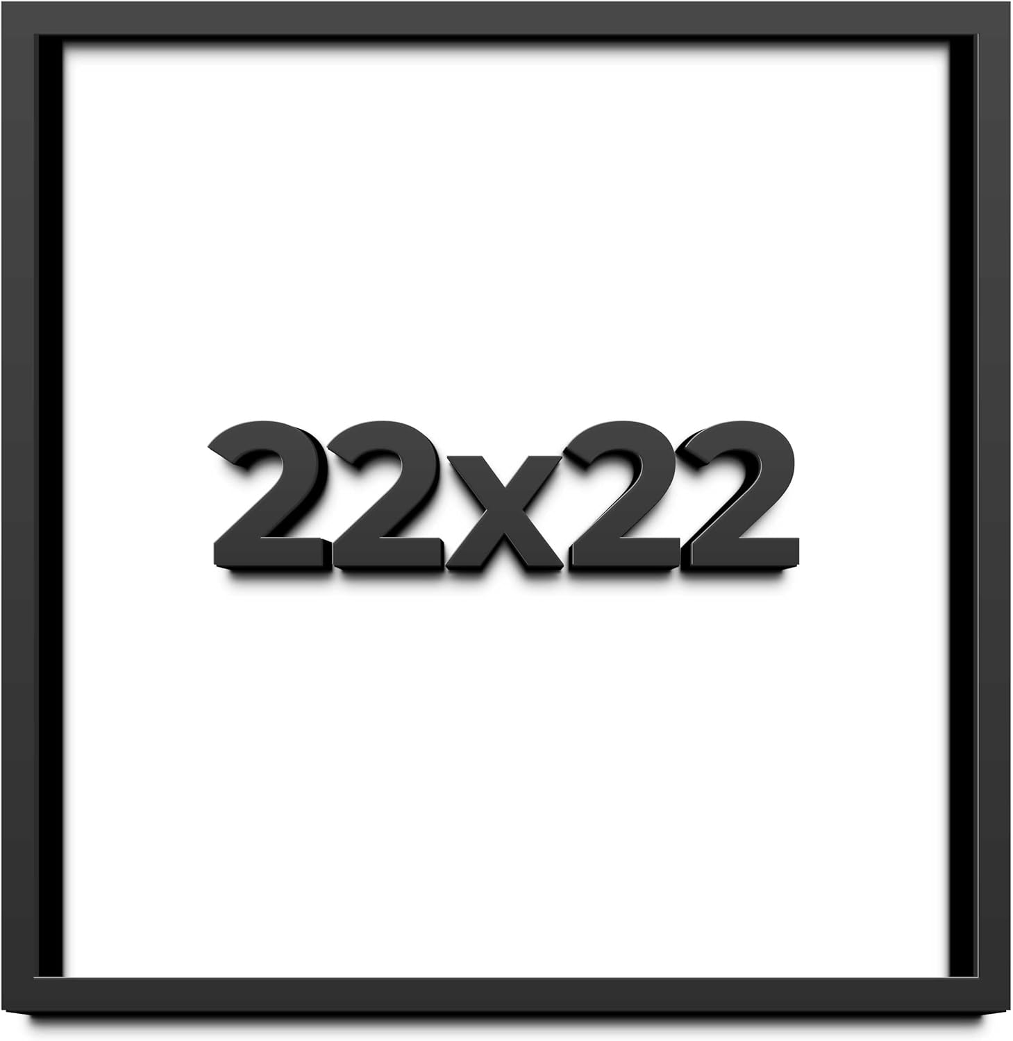 22x22 Shadow Box Black Display Frame | 1 Inch Deep Solid Wood Shadowbox Display Frame | UV Resistant Acrylic Plexiglass, Acid Free Backing, and Hanging Hardware | Dugan Picture Frame Style