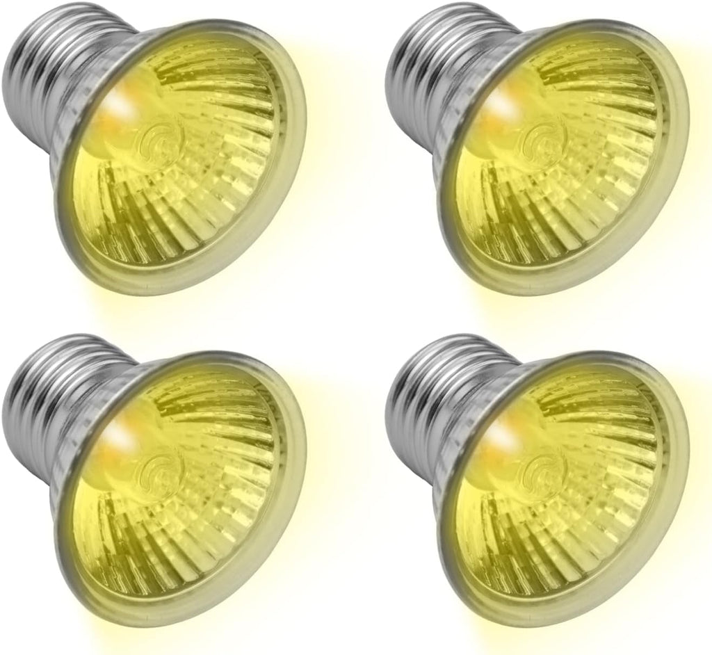 DOMICA 4-Pack 50W UVA UVB Light Bulbs for E27 Reptile Heat Lamp, Basking Spot Light Simulated Sunlight, Heating Lamp for Turtle, Lizard, Snake, Beared Dragon, Amphibians