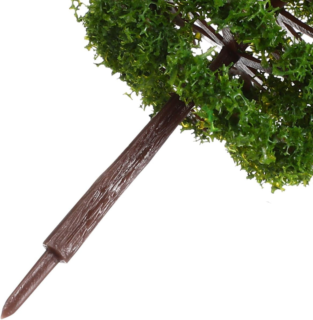 jojofuny Miniature Trees for Crafts - 20Pcs Mini Trees for Crafts, Train Scenery Railroad Architecture, Plastic Green Modle Plants for Diorama, 3.1" x 1.5"