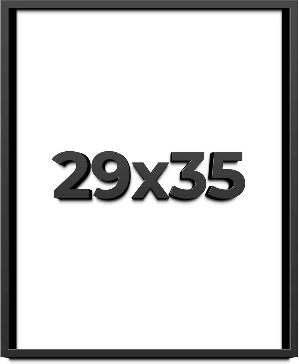 29x35 Shadow Box Frame Black | 1 Inch Deep Solid Wood Shadowbox Display Frame | UV Resistant Acrylic Plexiglass, Acid Free Backing, and Hanging Hardware | Dugan Picture Frame Style