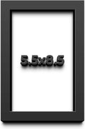 5.5x8.5 Black Shadow Box Frame - Contemporary Wood Shadow Box Complete with UV Acrylic, Foam Board Backing & Hanging Hardware