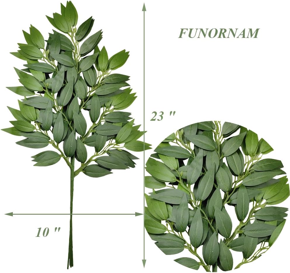 84Pcs Italian Ruscus Greenery Stems 23" Artificial Silk Greenery Leaves for DIY Wedding Arch Bouquet Filler Table Centerpieces Home Indoor Decor