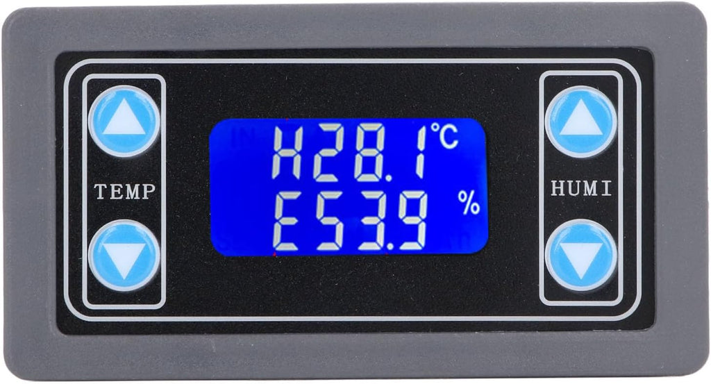 Temperature Humidity Controller Dual Relay Output Digital Thermostat Humidistat Control Module for Greenhouse Reptile Terrarium ABS Material