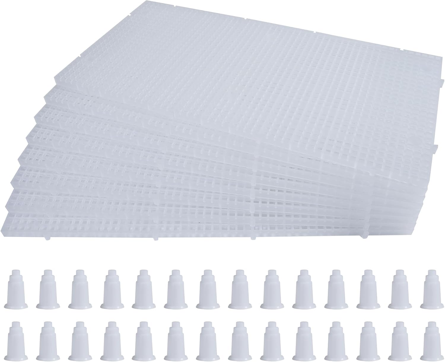 ALEGI Plastic Grid Divider Tray Egg Crate Louvre Aquarium Fish Tank Bottom Isolation with Bracket (8pcs)
