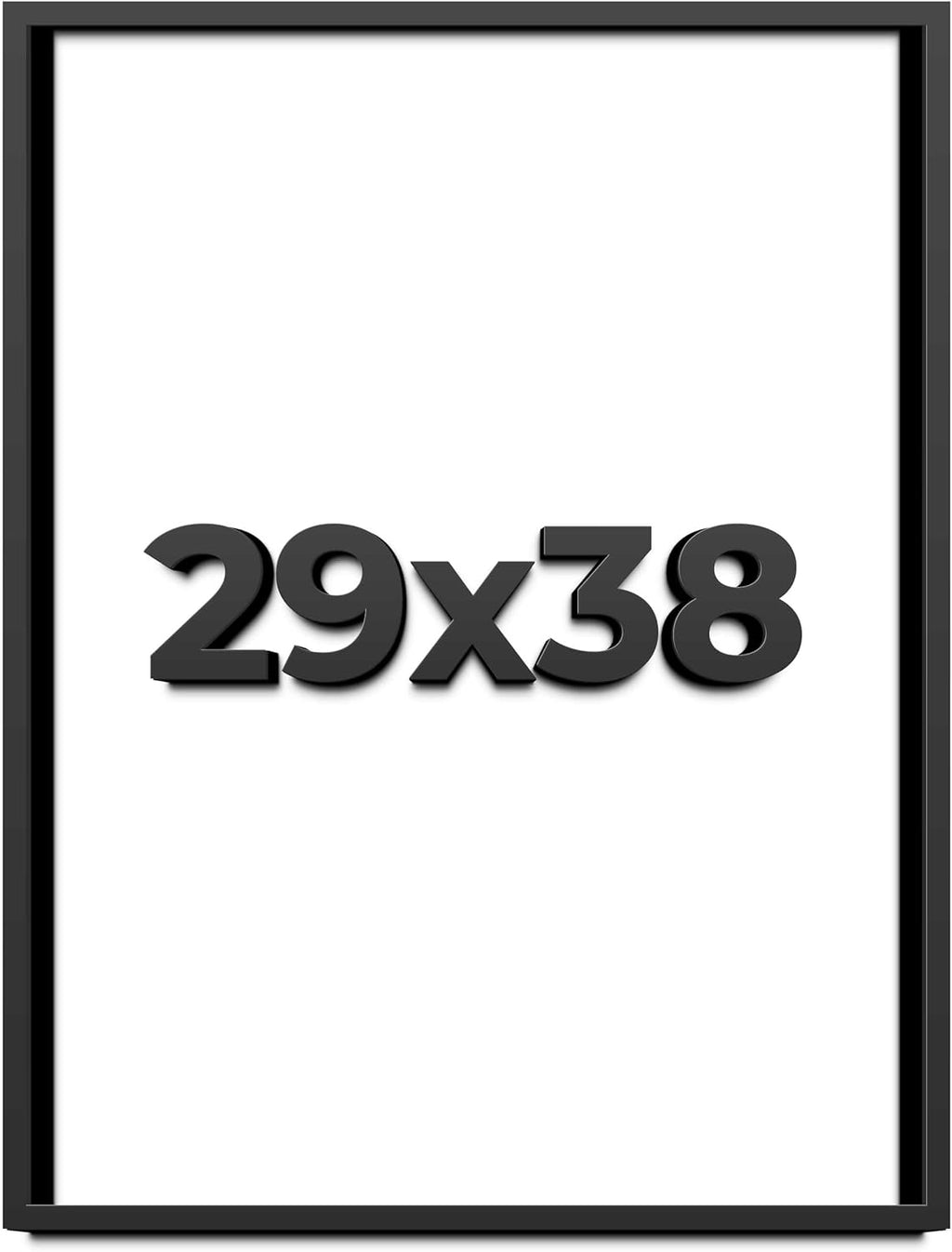 29x38 Shadow Box Frame Black | 1 Inch Deep Solid Wood Shadowbox Display Frame | UV Resistant Acrylic Plexiglass, Acid Free Backing, and Hanging Hardware | Dugan Picture Frame Style
