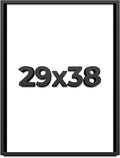 29x38 Shadow Box Frame Black | 1 Inch Deep Solid Wood Shadowbox Display Frame | UV Resistant Acrylic Plexiglass, Acid Free Backing, and Hanging Hardware | Dugan Picture Frame Style