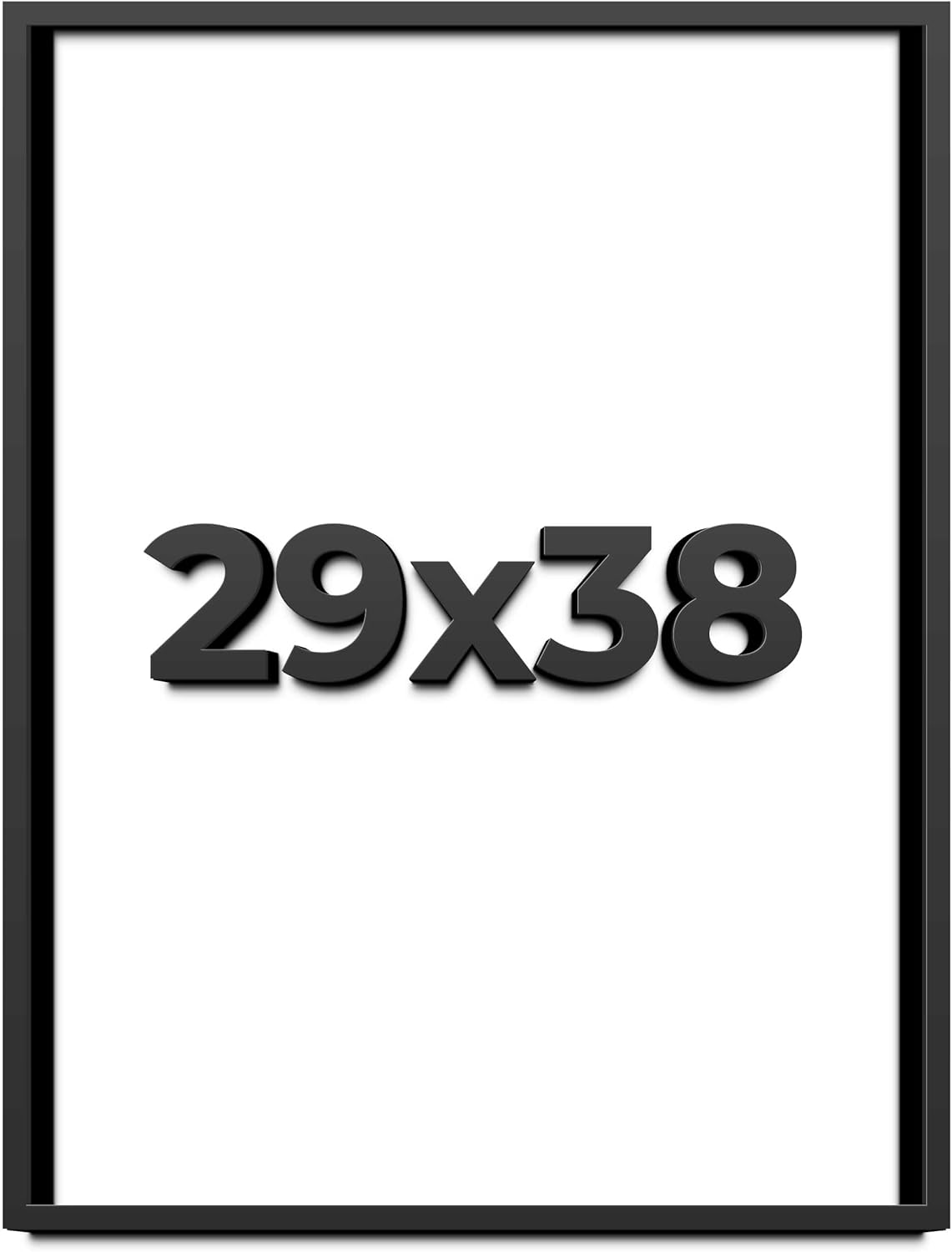 29x38 Shadow Box Frame Black | 1 Inch Deep Solid Wood Shadowbox Display Frame | UV Resistant Acrylic Plexiglass, Acid Free Backing, and Hanging Hardware | Dugan Picture Frame Style