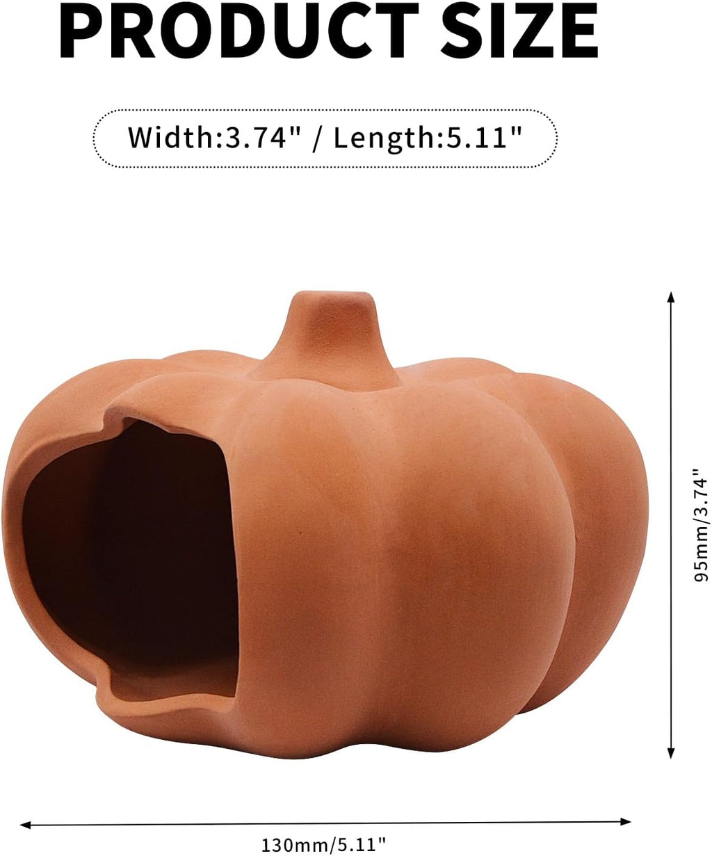 PENCK Betta Fish Tank Accessories Aquarium Decor Cute Ceramic Pumpkin Shaped Fish Tank Ornament Hideaway Cave Shrimp Fish Hideout for Aquarium