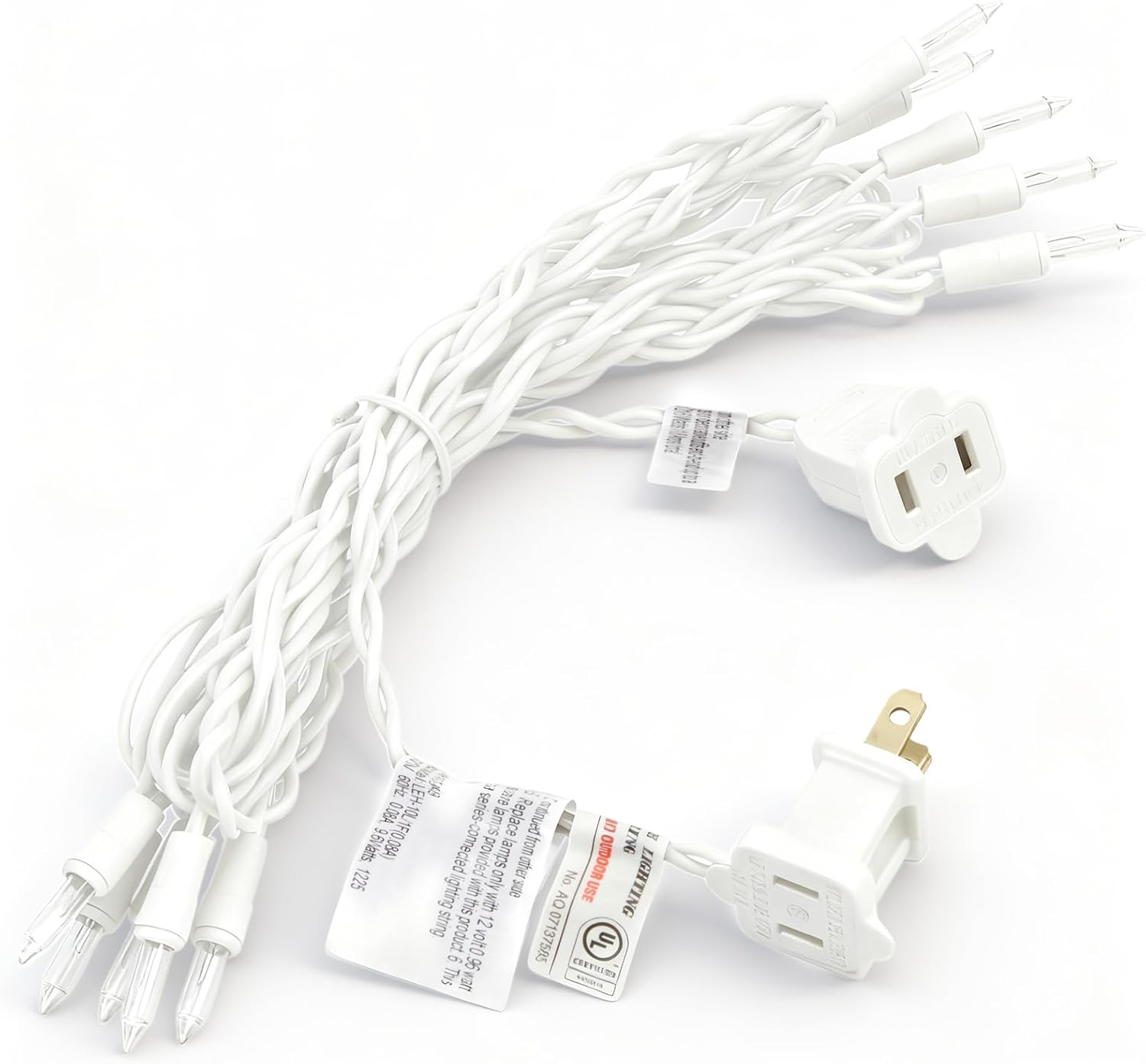 Mini Christmas Lights String Warm White Vintage Short Strand String Lights, Clear Bulbs Wire Fit Light up Christmas Decorations(10 Bulbs Connectable,8ft,White)