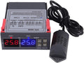 STC-3028 AC 110-220V 10A Digital Temperature Controller Dual Display Thermostat Thermoregulator Heating Cooling Switch Digital Hygrometer with SHT20 Probe (AC 110-220V)