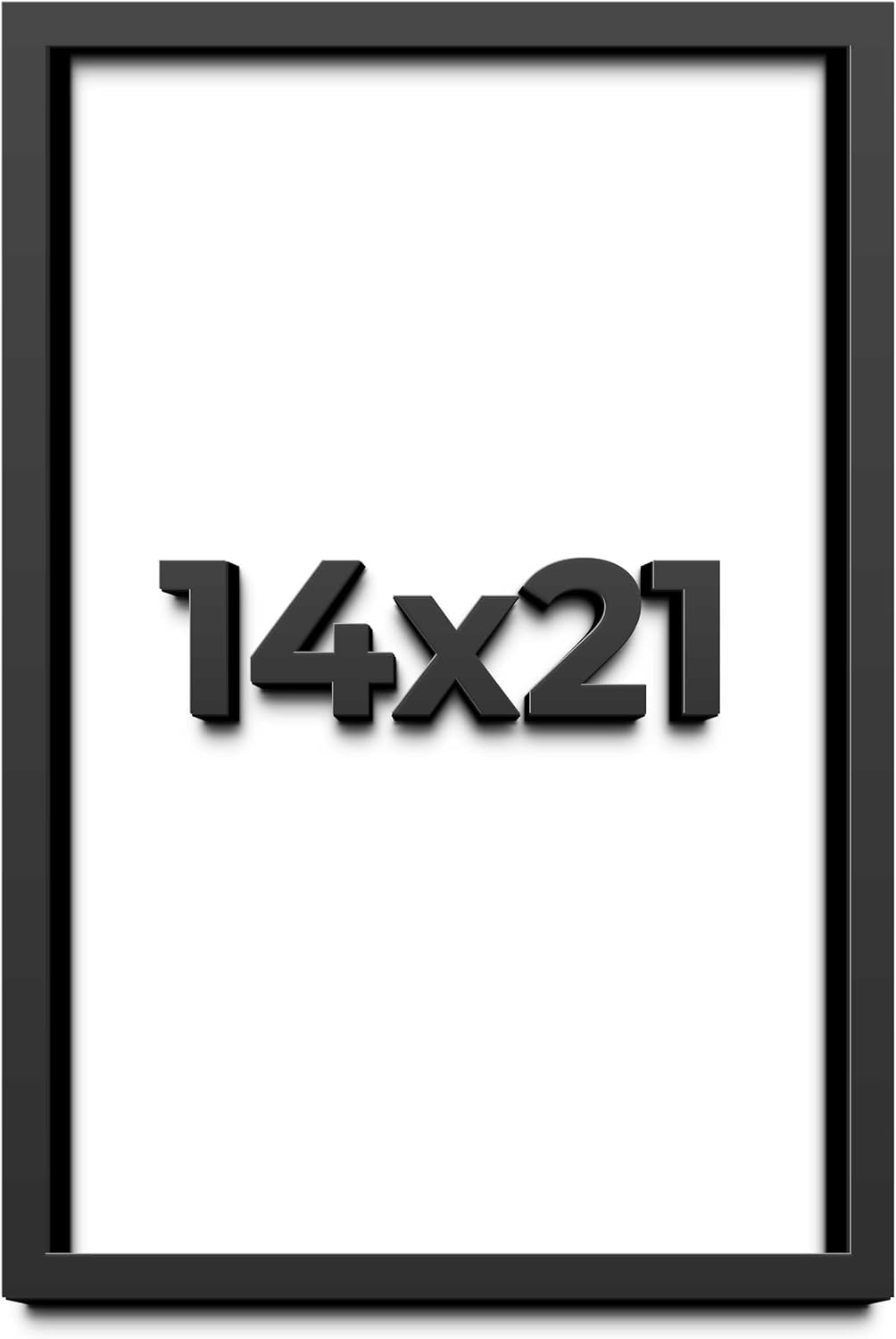 14x21 Shadow Box Frame Black | 1 Inch Deep Solid Wood Shadowbox Display Frame | UV Resistant Acrylic Plexiglass, Acid Free Backing, and Hanging Hardware | Dugan Picture Frame Style