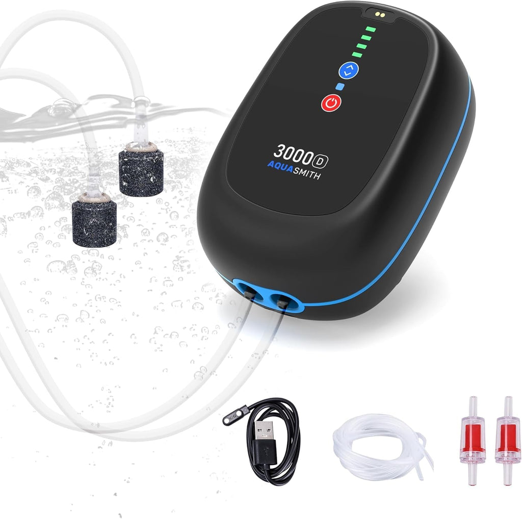 Bait Aerator,Rechargeable Aerator for Fish,IPX7 Waterproof, Suitable for Outdoor Fishing, Power Outage Emergency air Pump, Built-in Battery 3000mah, (3W/48GPH) Maximum Battery Life of 70 Hours
