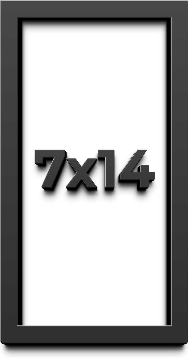 7x14 Shadow Box Frame Black | 1 Inch Deep Solid Wood Shadowbox Display Frame | UV Resistant Acrylic Plexiglass, Acid Free Backing, and Hanging Hardware | Dugan Picture Frame Style