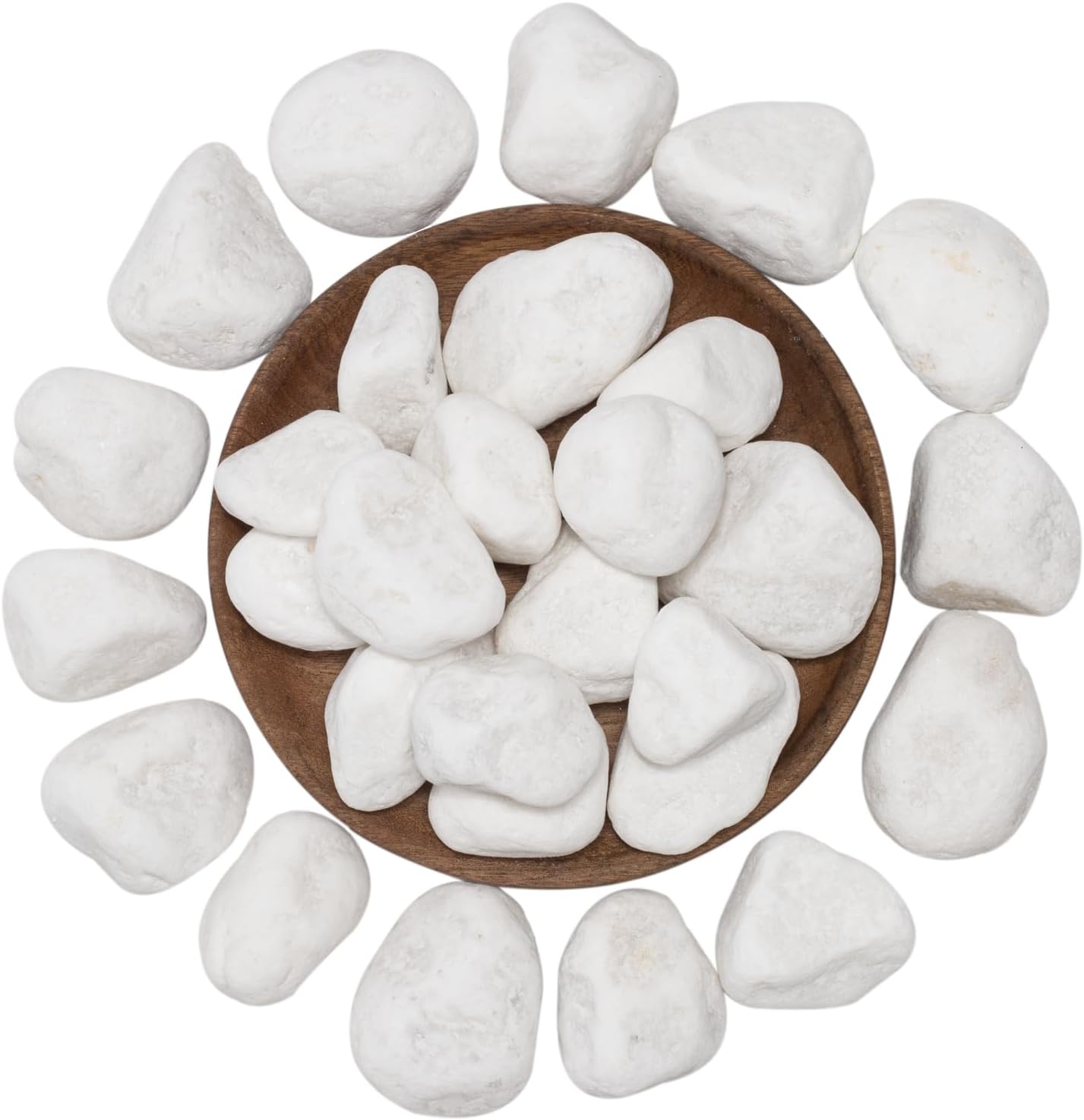White Natural River Rocks, 1.5-2.5 Inch Decorative Stones for Plants, Garden, and Landscaping – 40LB, Ideal for Fish Tanks, Vases, Crafting, Home Decor, and Outdoor Landscaping