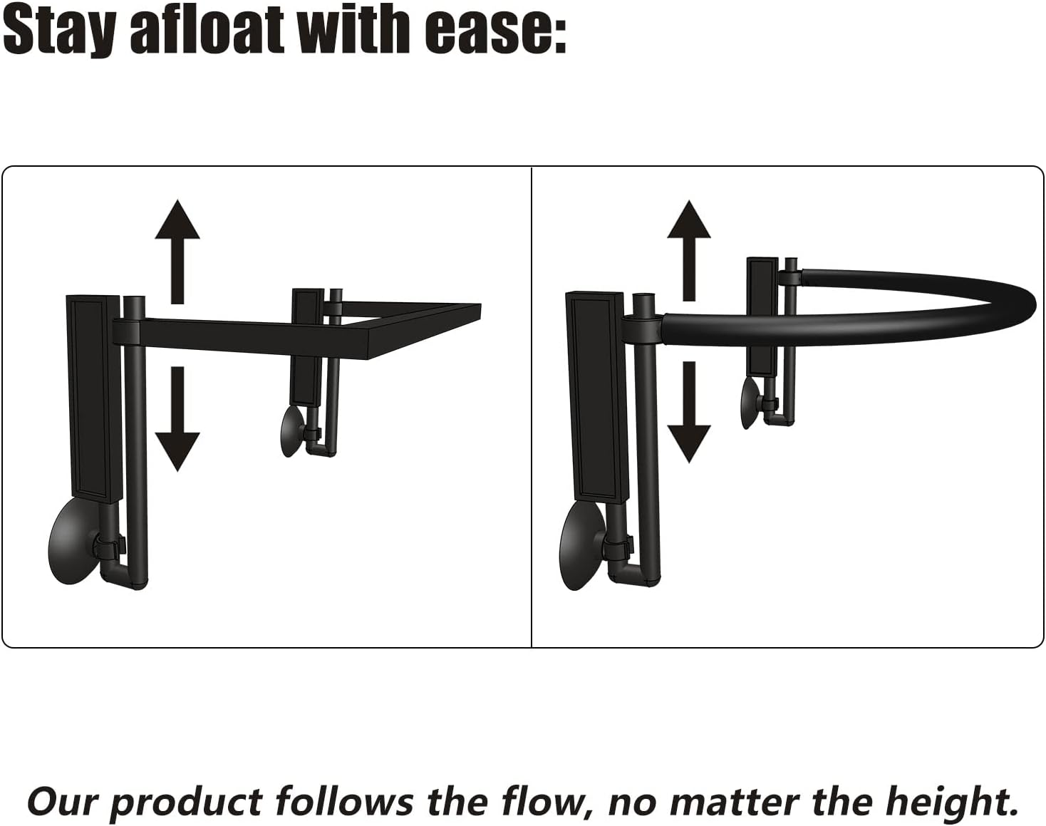 Aquarium Floating Plant Corral, Intercepting Floating Plants from Filters and Heaters, Adjustable Height with Water Level, Can Be Used to Framed and Frameless Aquariums. (Combo Pack).