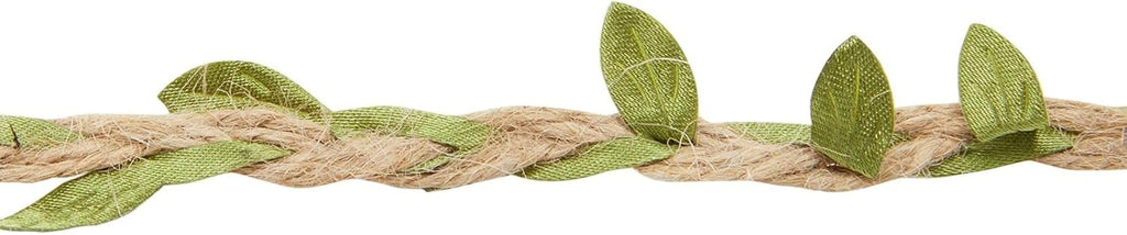 Juvale Burlap Leaf Ribbon - Jungle, Safari & Fairy Party, Enchanted Forest Decor, Vines for Crafts (4 Rolls, 65.6 Ft Total)