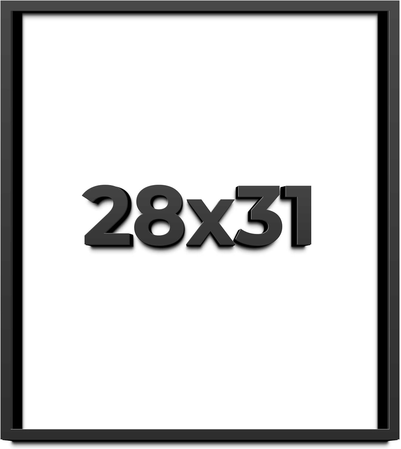 28x31 Shadow Box Frame Black | 1 Inch Deep Solid Wood Shadowbox Display Frame | UV Resistant Acrylic Plexiglass, Acid Free Backing, and Hanging Hardware | Dugan Picture Frame Style