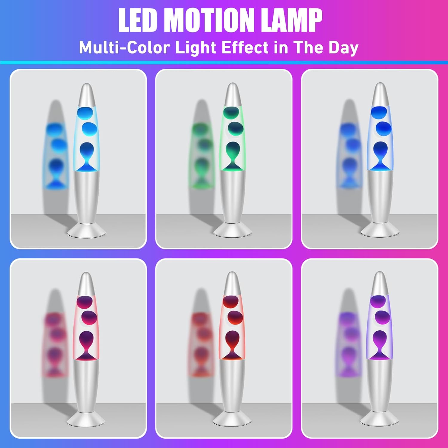 Purple Wax Liquid Motion Lamps Multi Color Changing, 13" LED Magma Lamp for Adults Kids, Relaxing Night Light Birthday Gifts for Boys Girls, Home Décor Mood Light for Living Room Bedroom Office