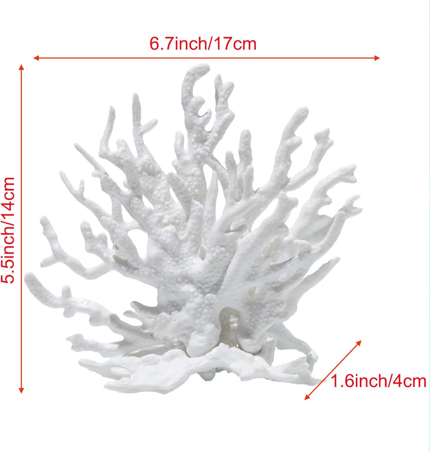 Besimple Artificial Aquarium Coral Ornament Plastic Fish Tank Plants Decoration for Aquarium Landscape (White)