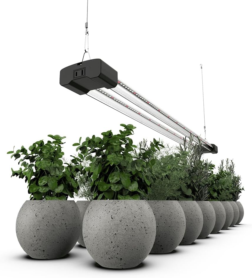 BoostGro LED Grow Light Full Spectrum 5000K Daylight + 660nm Red Linkable Indoor Plant Lighting Fixture Tubes (3FT, 2, Pack)