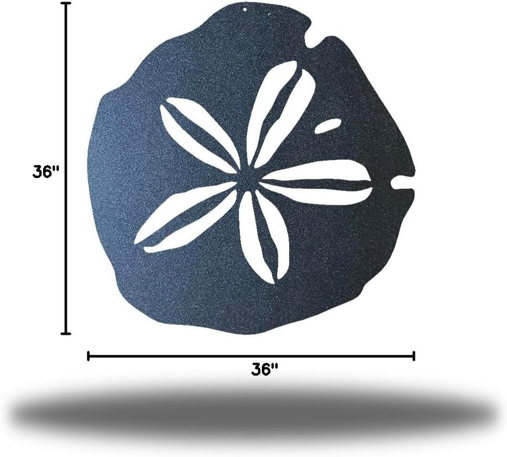 Riverside Designs Coastal Sand Dollar Ocean Beach Metal Art Steel Wall Décor (36", Black)