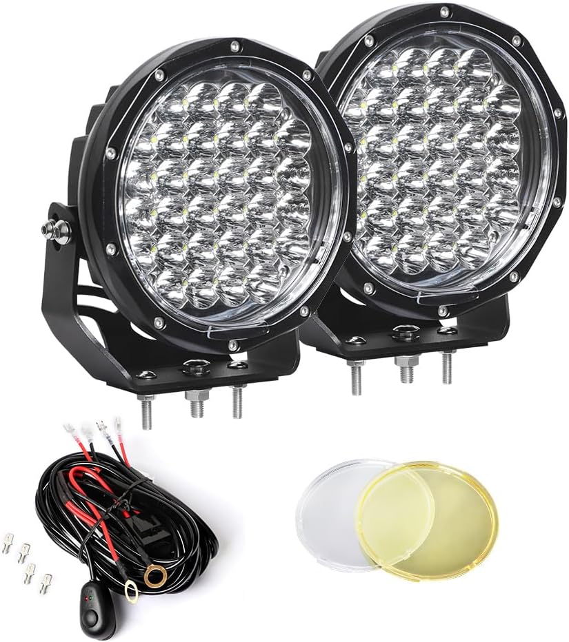EXZEIT 7 Inch 256W Driving Lights 20480 Lumens Fog Lights Offroad Light Driving Lights for Jeep Trucks Toyota SUV UTV