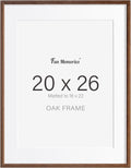 Fun Memories 20x26 Oak Picture Frame for Wall, 20x26 Frame with Matted to 16x22, Solid Wood Picture Frames for Wall Art Photo and Prints (Walnut, 1 Pack)