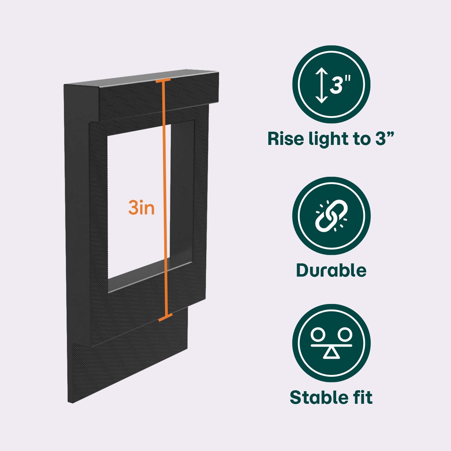 Crafted LA 3-Inch Light Riser Set for Aquarium Lights Compatible with Fluval Plant & Marine 3.0 LED Heat resistant Polymer With Double Sided Tape Tooless Mounting