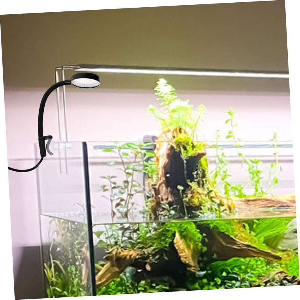 NUOBESTY 2pcs Compact Clamp Aquarium LED Light USB Type Fish Tank Lamp for Freshwater Tanks Mini LED Lamp with Easy Installation Lightweight Pink and Black