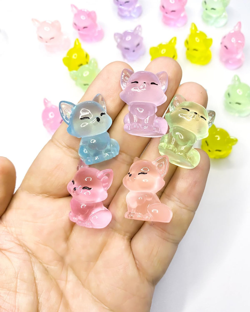 30PCS Mini Fox Decor for Dollhouse Resin Animal Tiny for Crafts Micro Miniature Foxs for Fairy Garden Dollhouse Micro Landscaping Decoration (Fox 2)