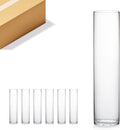 WGV Cylinder Vase Bulk, Width 6", Height 26", Clear Tall Glass Container Terrarium Candle Holder for Wedding Centerpiece, Party Event, Home Office Decor, 6 Pieces
