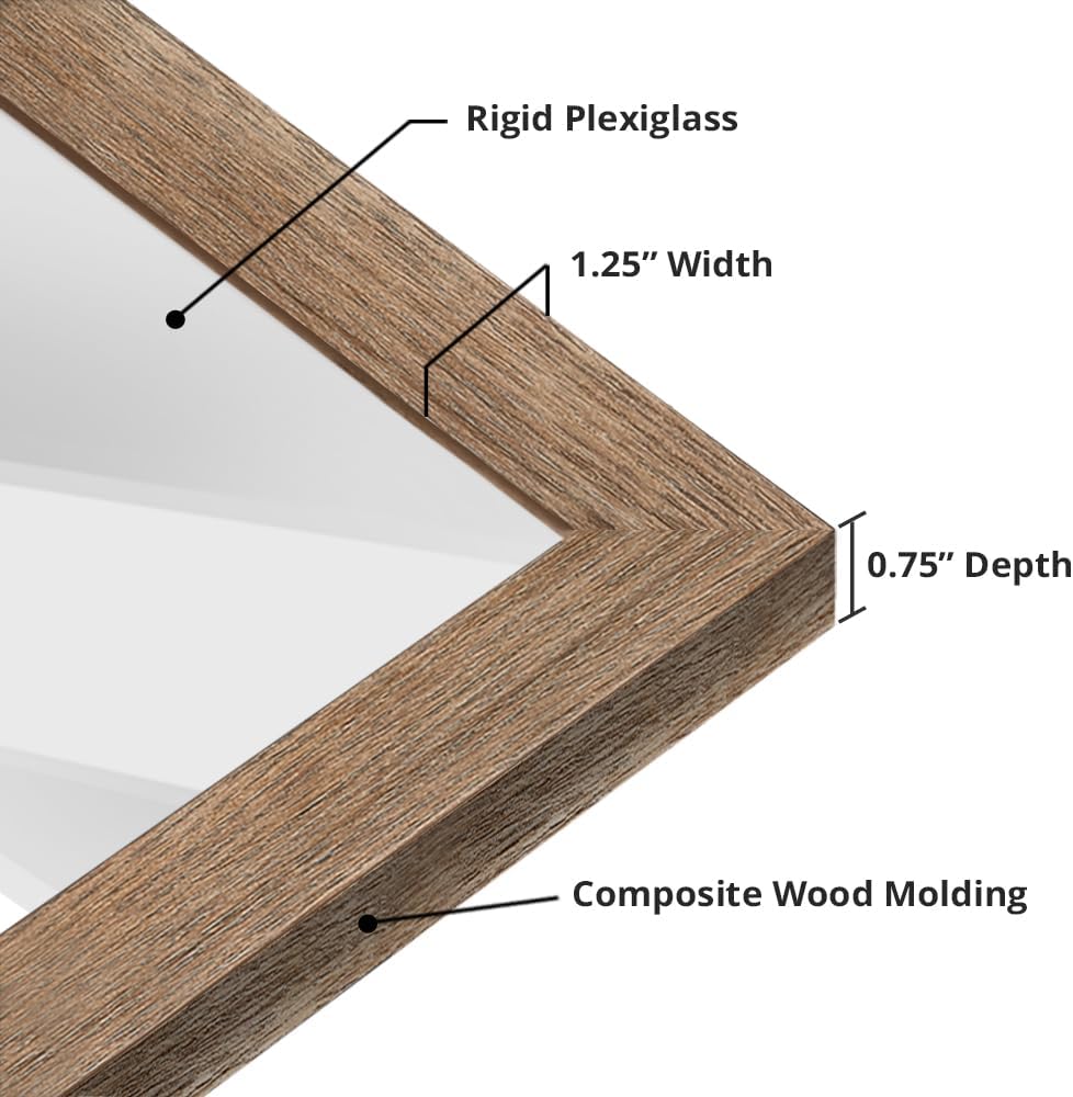 wallsthatspeak 14x22 Brown Barnwood Picture Frame for Puzzles Posters Photos or Artwork