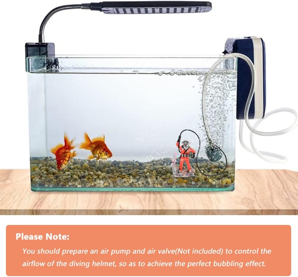 Mesee Aquarium Decorations Diver with Hose Live Action Aerating Ornament, Floating Treasure Seeker Adornment Fish Tank Ornament