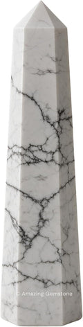 Amazing Gemstone Howlite Crystal Towers - Natural Healing Crystal Point Obelisk for Reiki Healing and Crystal Grid (2 Inch to 3 Inch)