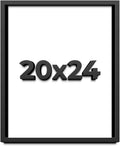 20x24 Shadow Box Frame Black | 1 Inch Deep Solid Wood Shadowbox Display Frame | UV Resistant Acrylic Plexiglass, Acid Free Backing, and Hanging Hardware | Dugan Picture Frame Style