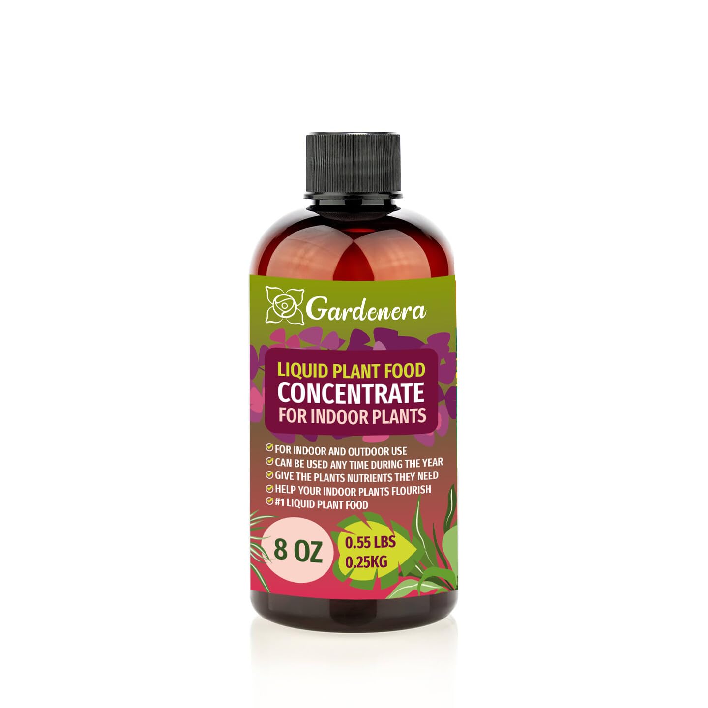 Gardenera Plant Growth Superfood for Indoor Plants with 18 Key Vitamins & Minerals - Organic Plant Food Fertilizer - Micro-Fungi and Bio-Organisms for Indoor Plant Care & Growth Enhancement - 8oz