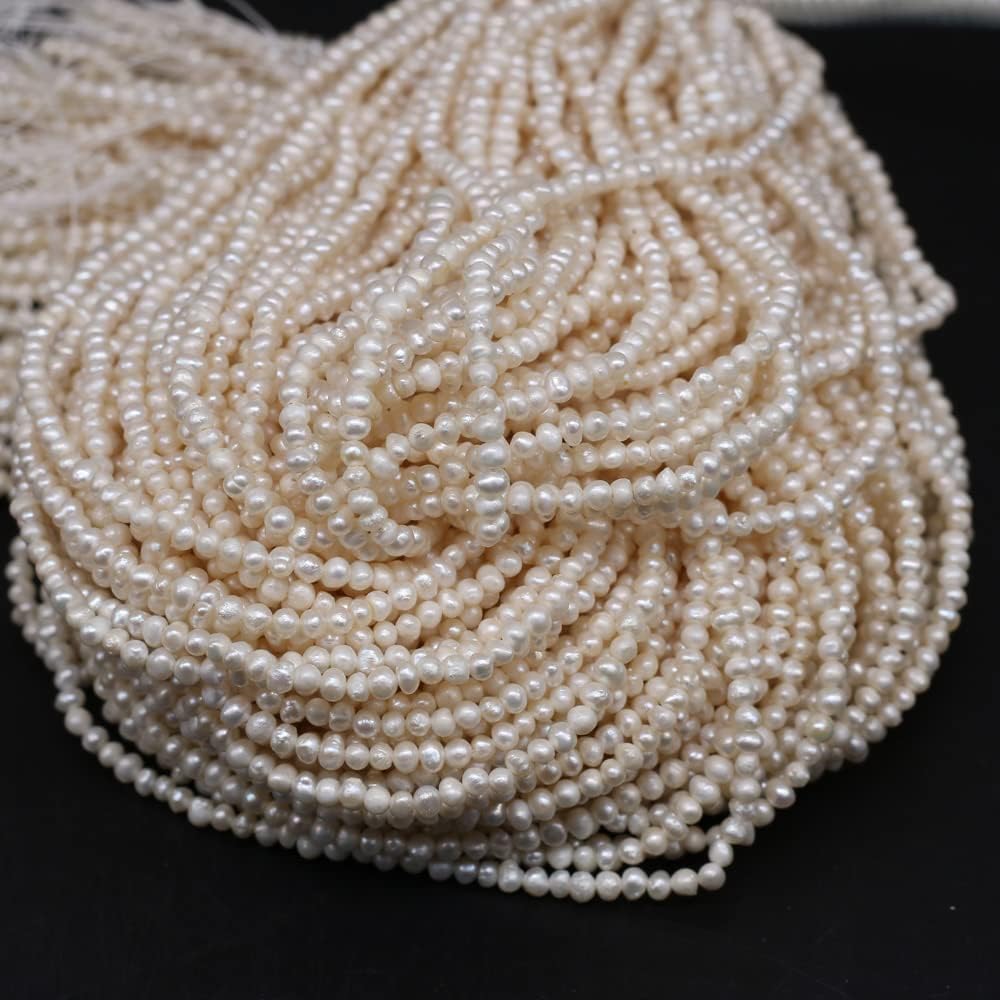 QSLLER Natural Mini Pearl Beads Potato Shape Freshwater Pearl for Women Jewelry Making 2-3mm