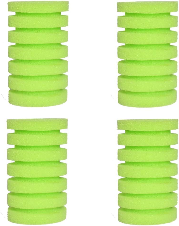 UPETTOOLS Aquarium Biochemical Sponge Filter, Ultra Quiet Aquarium Air Pump Bio Sponge Fish Tank Foam Filter (Green Sponge 4 Packs)