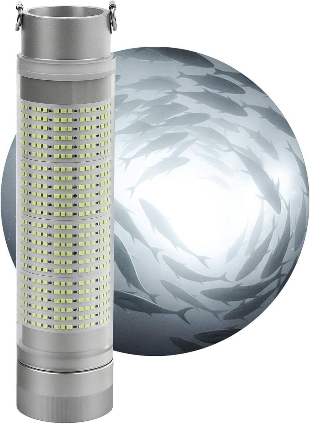 Rechargeable Underwater Fishing Light, Built-in Battery & Cordless, Remote Dimmable, Auto-On in Water, IP68 Waterproof, Multi-Color, Suitable for Boat, Dock, Freshwater, and Saltwater