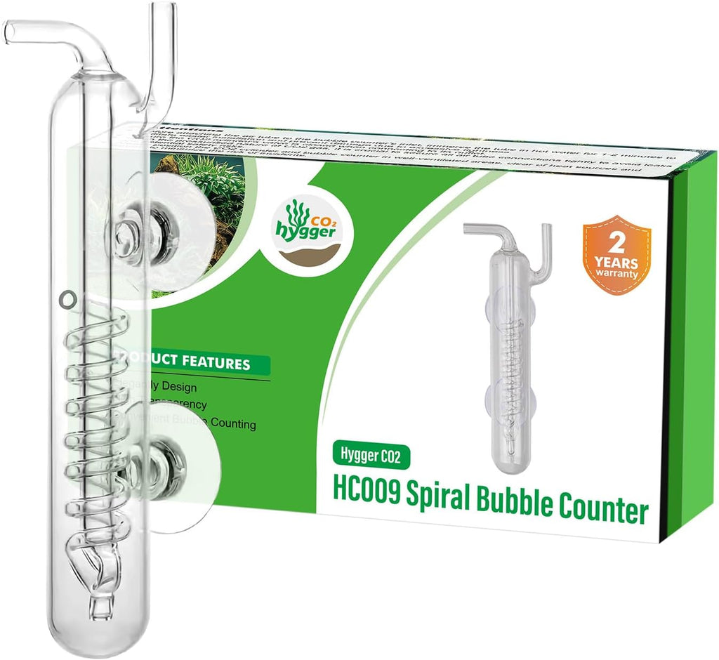 Aquarium CO2 Spiral Bubble Counter with High Transparent Crystal Glass Suitable for Aquatic Plants,Aquarium Supply Accessories Connect with CO2 Regulator