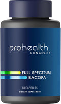 ProHealth Full Spectrum Bacopa 1,000 mg | 60 Capsules | Full Spectrum Bacopa Blend for Calm Mental Clarity, Stress Balance & Sleep Support | USA Manufactured, Triple Lab-Tested