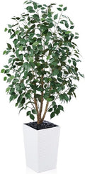 Artificial Olive Tree 5ft, Tall Fake Tree for Indoor & Outdoor Decor with Black Pot & Pebbles, UV Resistant Silk Leaves, Realistic Faux Potted Plant for Living Room,Office,Home Decor,VN137