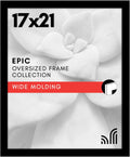 Americanflat 17x21 Picture Frame with Polished Plexiglass - Black Picture Frame - Wide Photo Frames Made of Engineered Wood for Vertical or Horizontal Wall Display - Epic Collection - Black