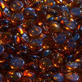 Reflective Fire Pit Glass Beads - Professional Grade Fire Glass for Fire Pit - 3/4" Firepit Glass Rock - Glass Stones - Gas & Propane Fireplace Glass (10 Pound, Dark Amber)