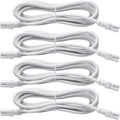 DiCUNO T5 T8 Tube Light Extension Cords 9.8FT, Female to Female Double end 3 Pin LED Tube Connector Cable, Power Extension Wire for LED Integrated Single Fixture, Garage Light, White, Pack of 4