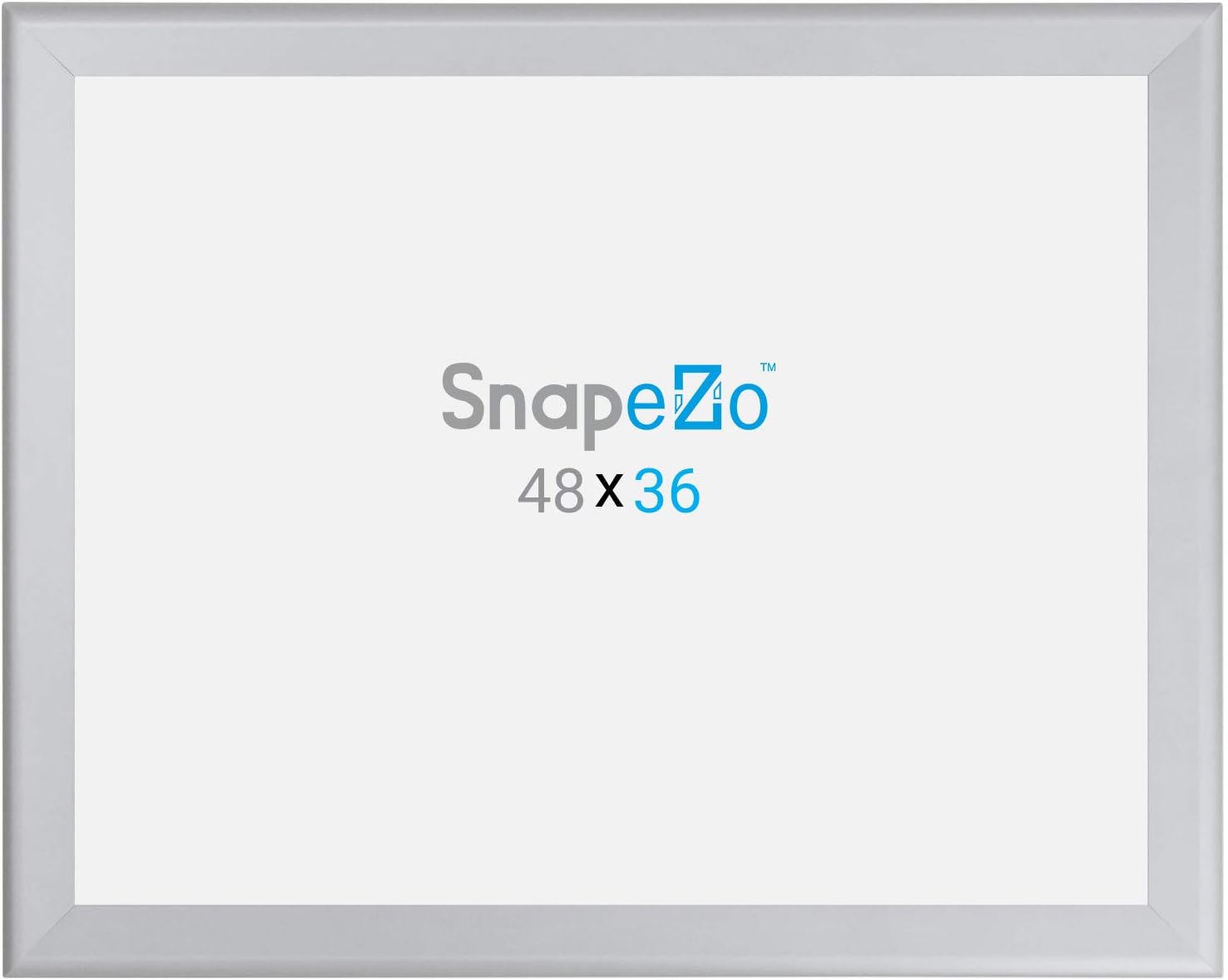 SnapeZo Poster Frame 36x48 Inches, Silver 1.7 Inch Aluminum Profile, Front-Loading Snap Frame, Wall Mounting, Wide Series