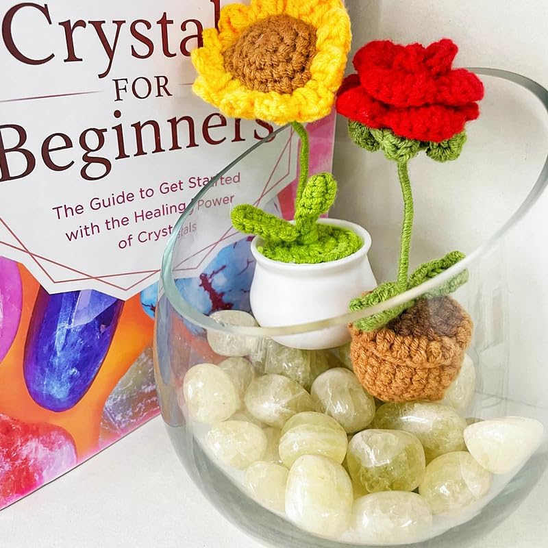 DUQGUHO Citrine Crystals Bulk Natural Irregular Polished Stones Tumbled Crystals Gemstone Rocks for Beginners Gift 200g